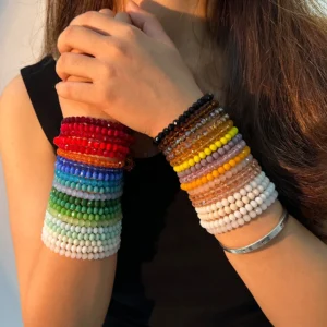 Crystal Beads Adjustable Bracelets (full stack 24)