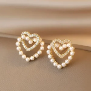 cart 9 Double Heart Studs💝