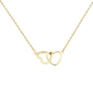 cart 4 Simple Style Chain with Two Joint Hearts for Women and Girls
