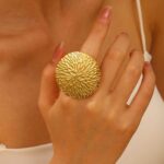 Classy Round shape Adjustable Stainless steel Ring