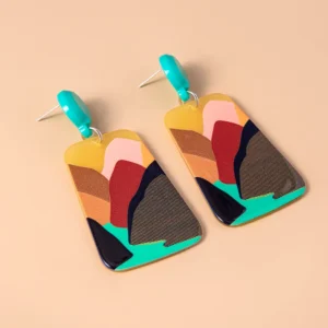 Multicolor print Long Earrings