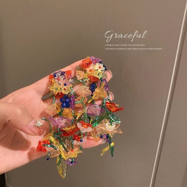 Floral Beaded long Danglers