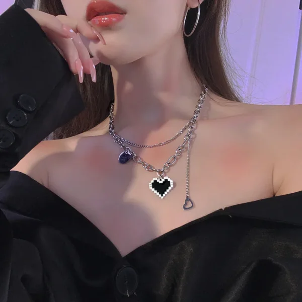 Twin Mosaic Love Necklace - Image 2