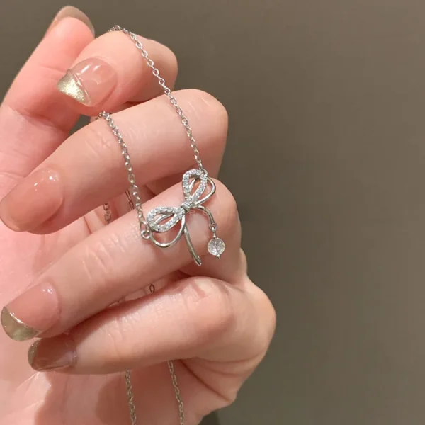 Bowknot Zircon Pendent Necklace