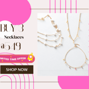 Trendy Necklace Combo featuring 4 elegant gold necklaces with minimal charm designs on offer for ₹599