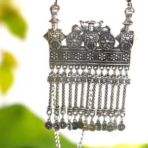 cart 6 Traditional Antique Oxidised Gold Ethnic Big Pendant with Chain Necklace