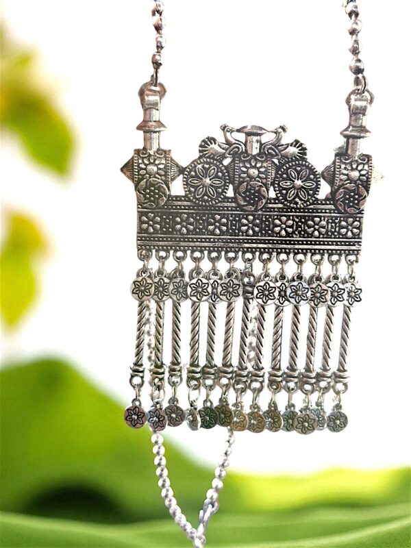 Traditional Antique Oxidised Gold Ethnic Big Pendant with Chain Necklace