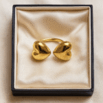 Elegant Heart -Shaped Gold Plated Ring
