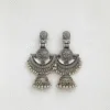 Silver Oxidised Embellished Jhumka Earrings for Women and Girls