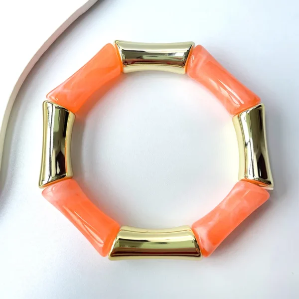 Tropic Resin Adjustable Bracelet (Orange) - Image 2