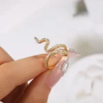 Snake Style Zircon Silver Ring