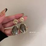 Green Statement Long Earrings