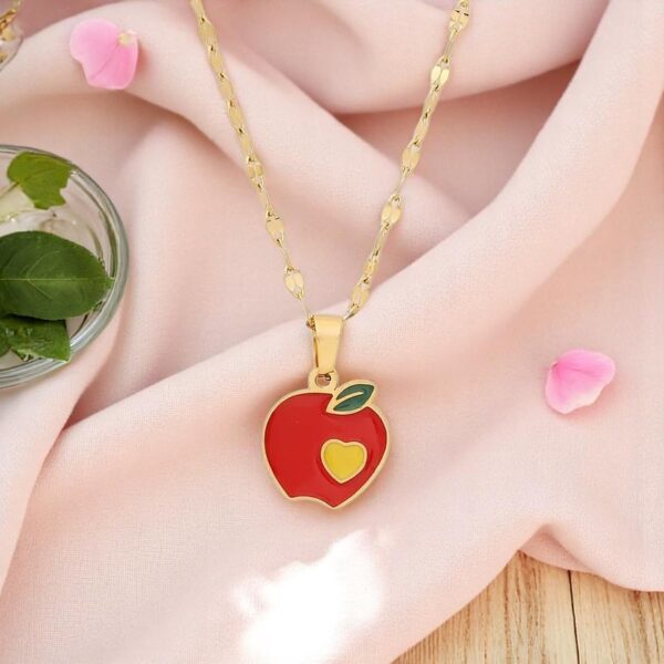 🍎 Sweetheart Apple Fruit Pendant Necklace