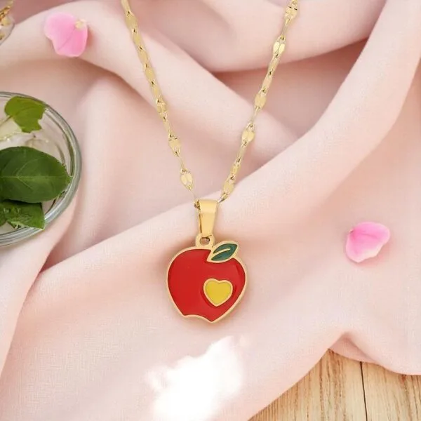 🍎 Sweetheart Apple Fruit Pendant Necklace