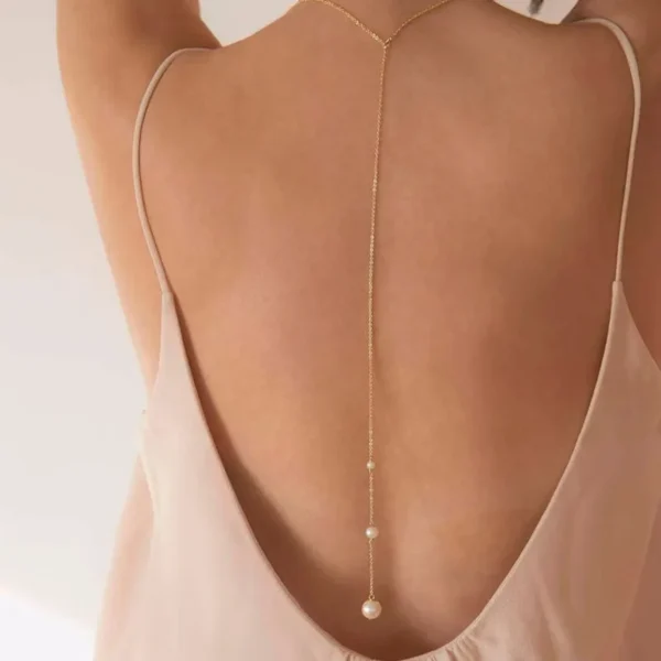 Elegant Pearl Back Chain - Image 3