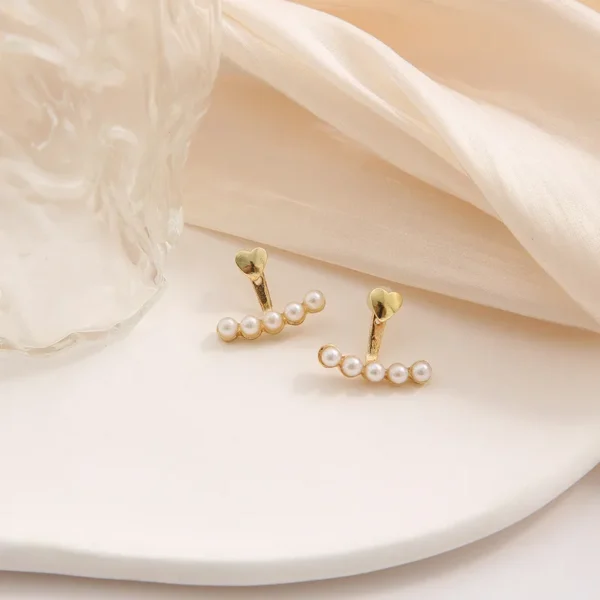 Heart Pearl inlaid Studs