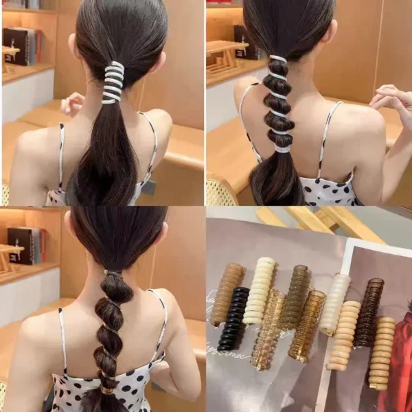 Vacation Style Plastic Resin Hair Tie (white) - Image 2