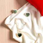 Heart Shape Stone Pendent Set With Earrings For Women and Girls