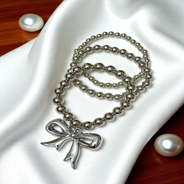 K Style Bow Bracelet Stack