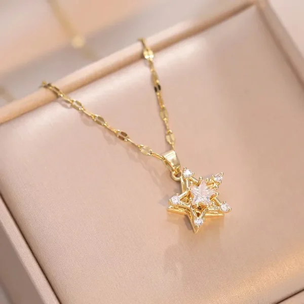 Star Shine Rotating Pendant Necklace