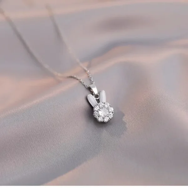 Rabbit silver Rotating Pendant Necklace