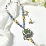 Jewellery set for Women Big Beads Pendant Necklace with Earrings for Women & Girls