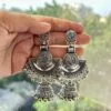 Silver Oxidised Embellished Jhumka Earrings for Women and Girls - Image 2